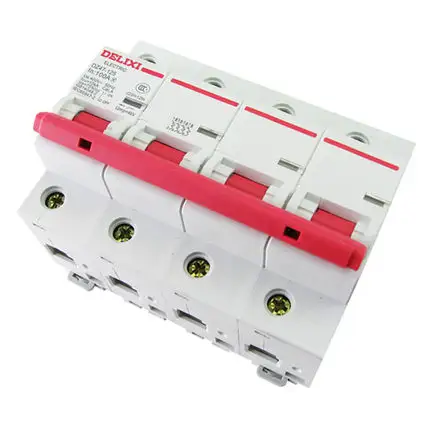 DELIXI quality assurance DZ47-125 4 Pole series 63a-125a 400V ac dc mini circuit breaker miniature mcb