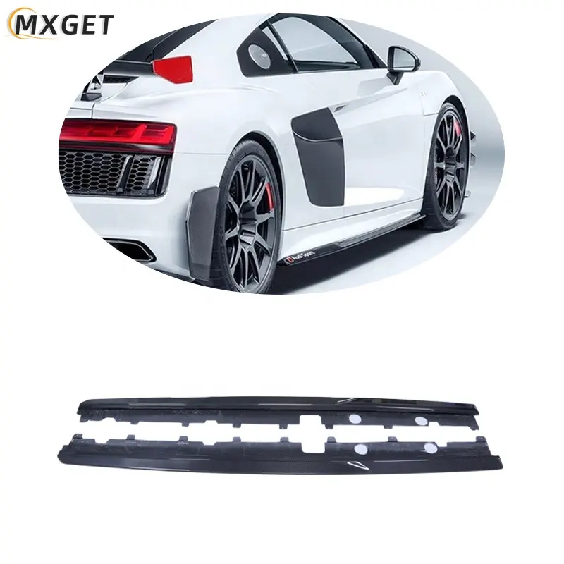 2017-2020 Performance style body kit for Audi R8 with dry carbon fiber front lip and rear spoiler side skirts