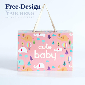 Ücretsiz tasarım pembe çocuk oyuncak oluklu kutu çocuk paten ayakkabı kutusu oluklu mukavva kutu kolu ile - Product Image 3