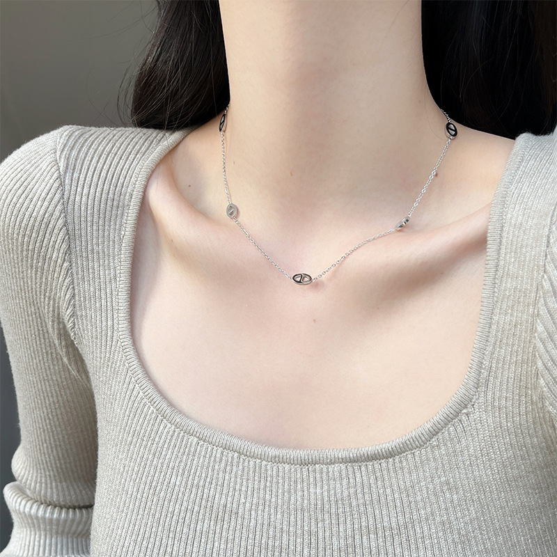 Yxp276 five pig nose necklace steel color
