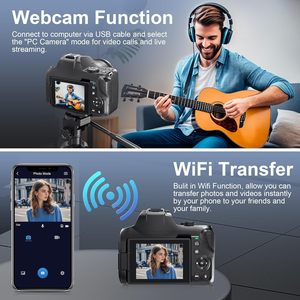 10倍光学ズームWIFI導電性CMOSセンサー記録を備えたホットセールHDRデジタルコンパクトDSLRカメラはSD4K解像度をサポートします - Product Image 4