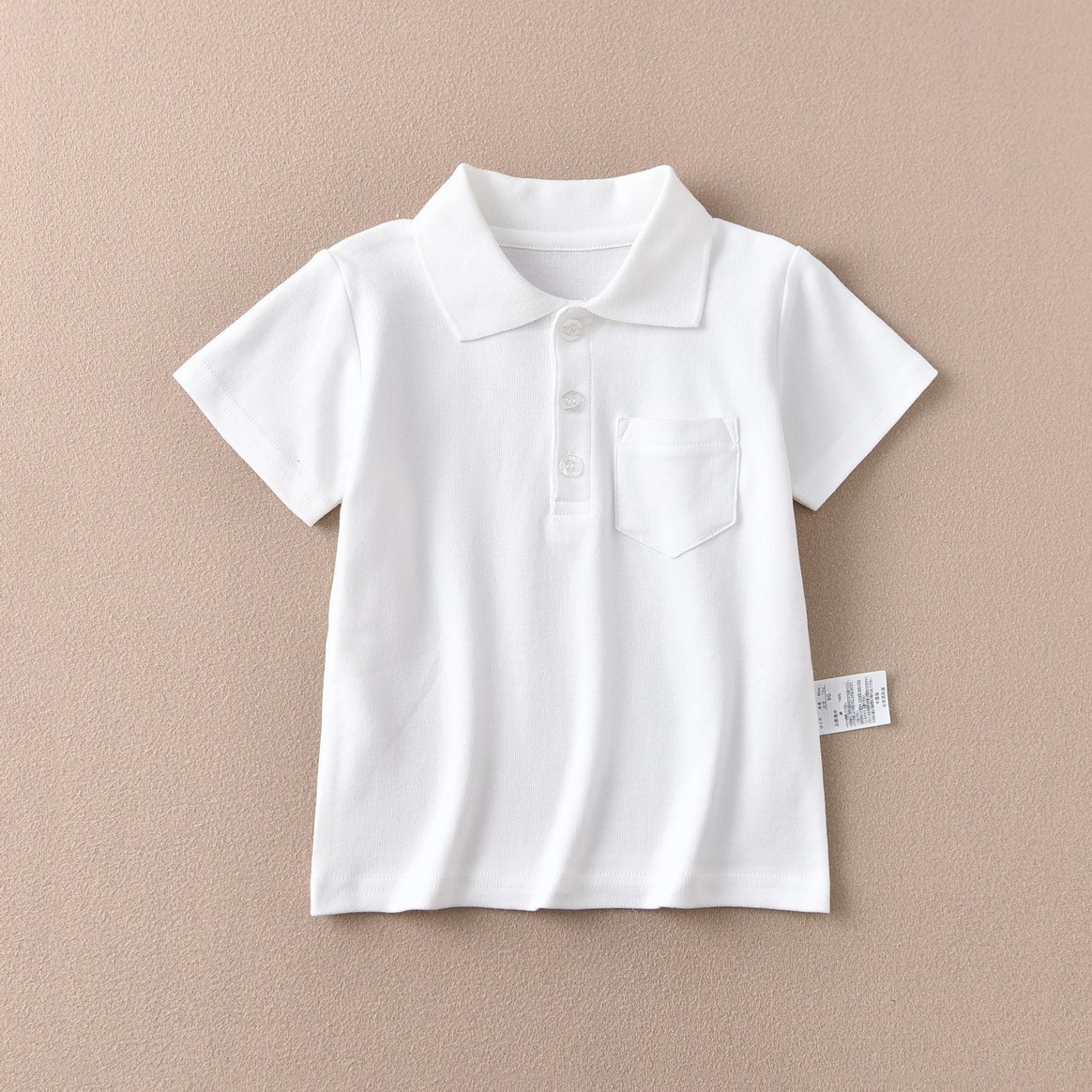 Polo blanc Dx1027 - Couleur unie - Manches courtes - Pièce unique
