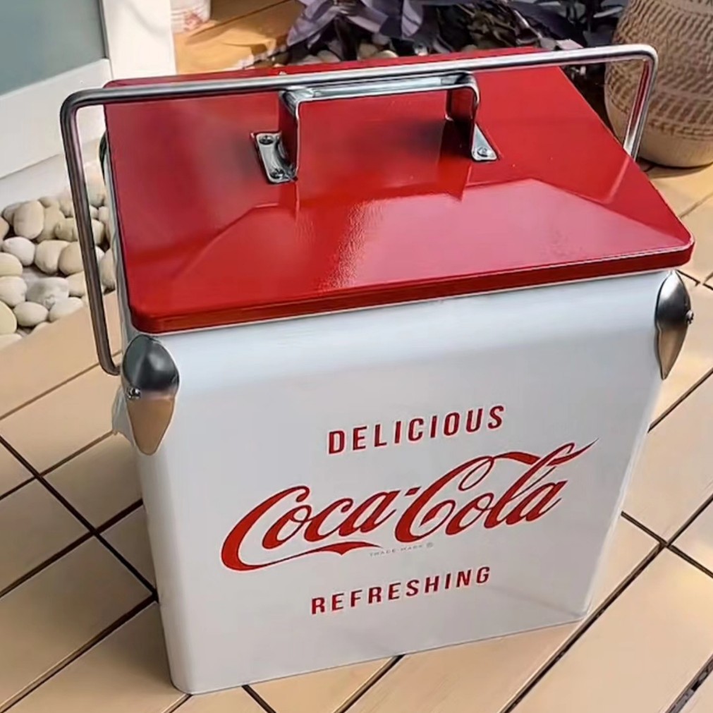 Boîte blanche de 13 l, couvercle rouge, cola-6 blocs de glace