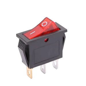3ポジションオンオフ3ウェイ10AプレスボタンロッカースイッチPA66ブルーランプカラーMax 250VAC - Product Image 5
