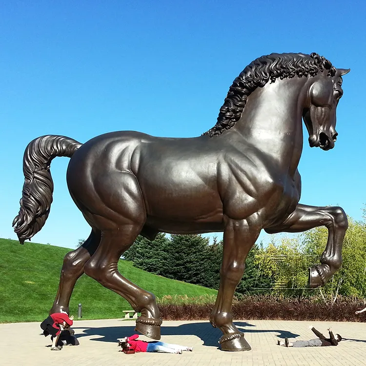 Escultura de Caballo de bronce grande para exteriores, gran oferta