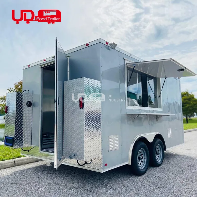 Remolques de comida UrDream BBQ, totalmente equipados con porche, moto, camión de comida, remolque de comida barato