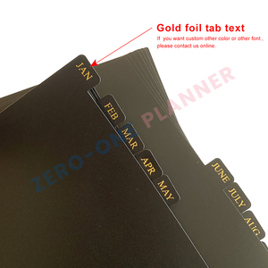 Custom A5 A6 Black PP Monthly Divider with Side Tab 12 Monthly Planner Dashboard Text Print Tab Index Pages - Product Image 6