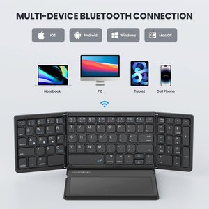 Teclado INGLÉS ÁRABE personalizado, teclado inalámbrico, teclado Bluetooth plegable con teclado numérico táctil grande - Product Image 4