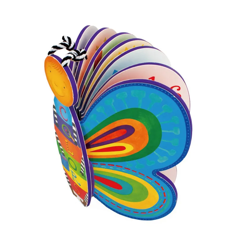 Personalizzato Colorato di Stampa di Imparare A Leggere Libri di Storia Inglese Die Taglio di Figura Della Farfalla di Libri Per Bambini