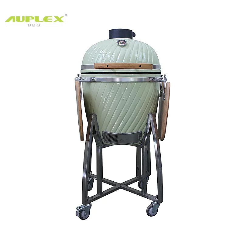 Auplex Outdoor Garden Ceramic Egg Barbecue fumatore 20 pollici Kamado BBQ Braai Stand Grill Barbecue