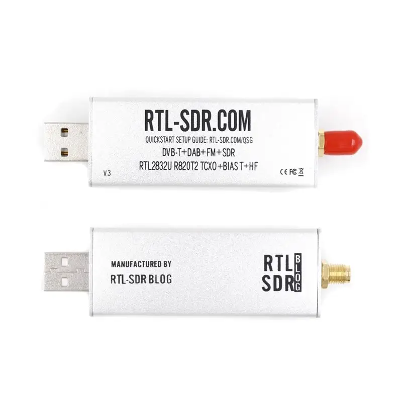 RTL-SDR V3 R820T2 RTL2832U 1PPM TCXO RTLSDR Récepteur logiciel Radio à large bande ondes ultracourtes