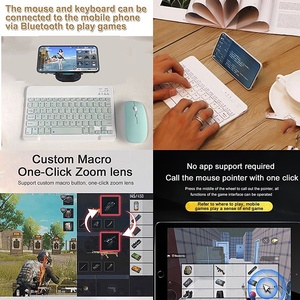 Accesorios de ordenador, teclado y ratón, juego completo de ordenador, 78 teclas, Mini teclado y ratón inalámbricos ultrafinos combinados - Product Image 5