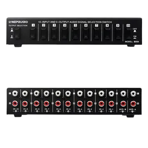 Conmutador de selección de señal de audio de 10 entradas/2 salidas Interfaz RCA bidireccional Conmutador de audio/altavoz Producto Accesorios de audio y video