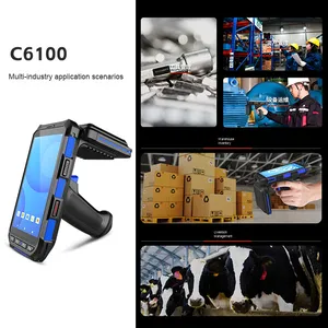 C6100PDA palmare terminale magazzino sistema di gestione con Scanner di codici a barre RFID 860-960MHz frequenza di raccolta dati - Product Image 4