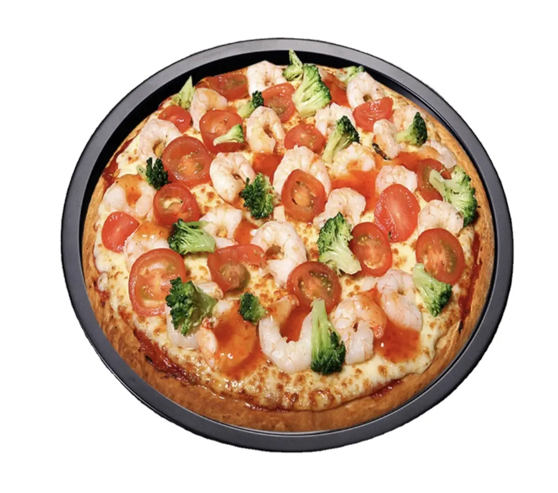 ノンスティックピザパン耐熱皿炭素鋼ピザプレートラウンドディープディッシュピザパントレイモールドモールドベーキング