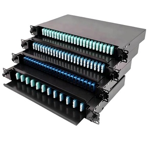 Caja de terminales ópticas de Panel de conexión de 19 pulgadas de montaje en rack FTTH de alta calidad para conectores de adaptadores ópticos SMF MMF DX Fiber SC FC ST LC - Product Image 1