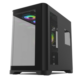 Tam kule masaüstü dairesel ark panoramik temperli cam pc muhafaza cpu kabine atx soğutma oyun bilgisayarı vaka - Product Image 6