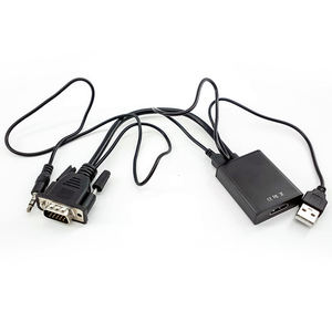 Jasoz 1080P VGA para HDMI Adaptador convertidor de alimentación de audio Cable USB Chaqueta de PVC para salida HDMI para ordenador HTV Stock Audio Video - Product Image 5