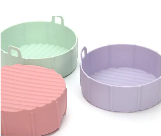 Vendita calda di alta qualità aria friggitrice accessori Set riutilizzabile Non-bastone cestino pentola Silicone fodera friggitrice ad aria stampo per la cottura