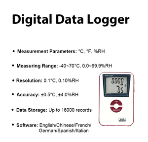 Registrador de datos de temperatura y humedad USB Digital TXT Excel, termómetro grabador reutilizable, precisión de 16000 puntos