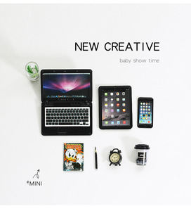 Dollhouse Accessories Miniature Foldable Notebook <strong>Simulation</strong> Mini <strong>Computer</strong> Tablet Phone Three-piece <strong>Model</strong> - Product Image 5