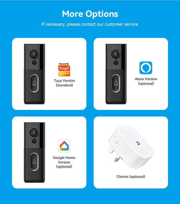 Manufacturer Smart Tuya Wifi Digital Security Camera Wireless Intercom ring video Doorbell