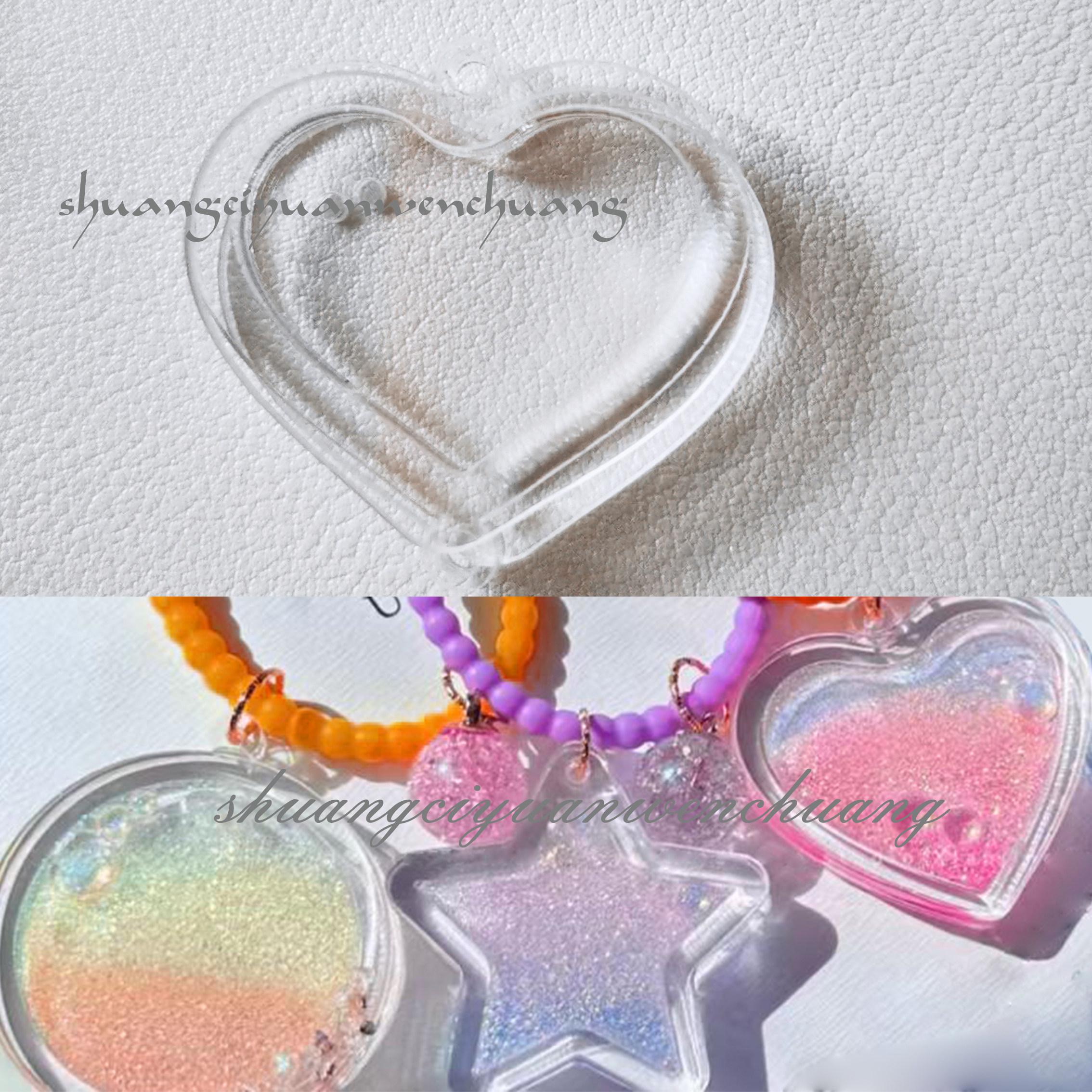 Pendentif amour -une pièce-perles