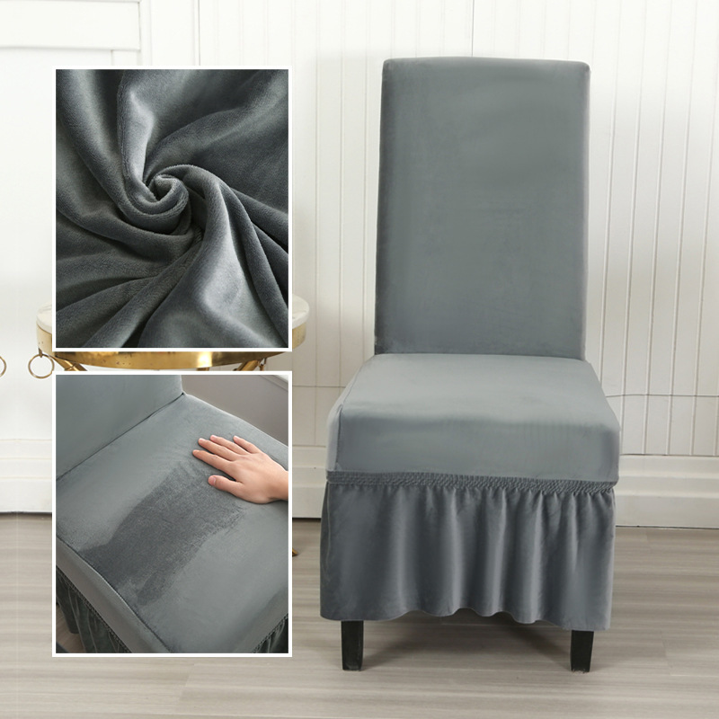 Suede-light gray-universal chair cover