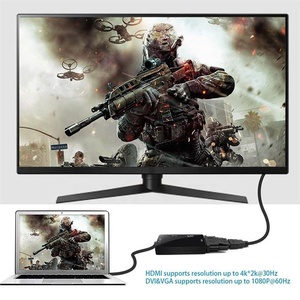 4K 2K Displayport DP to <strong>HDMI</strong>/VGA/DVI Male to Female 3-In-<strong>1</strong> Adapter DP Displayport to <strong>HDMI</strong> VGA DVI 3 in <strong>1</strong> Converter Adapter Cable - Product Image 4