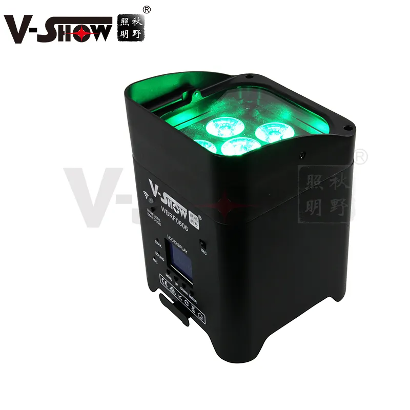 8PCS mit fall Bühne Waschen Licht 6x18w 6in1 Flache DMX Drahtlose Batterie Powered led Par