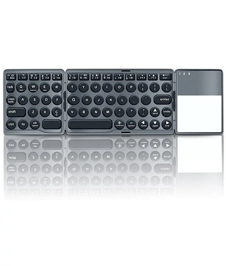 64 teclas con panel táctil Equipo móvil Oficina Enlace multidispositivo Teclado inalámbrico Bluetooth plegable portátil