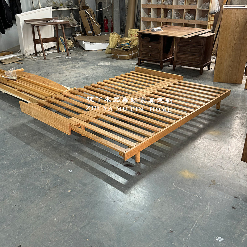 Chêne rouge massif 90x200 cm - sans matelas