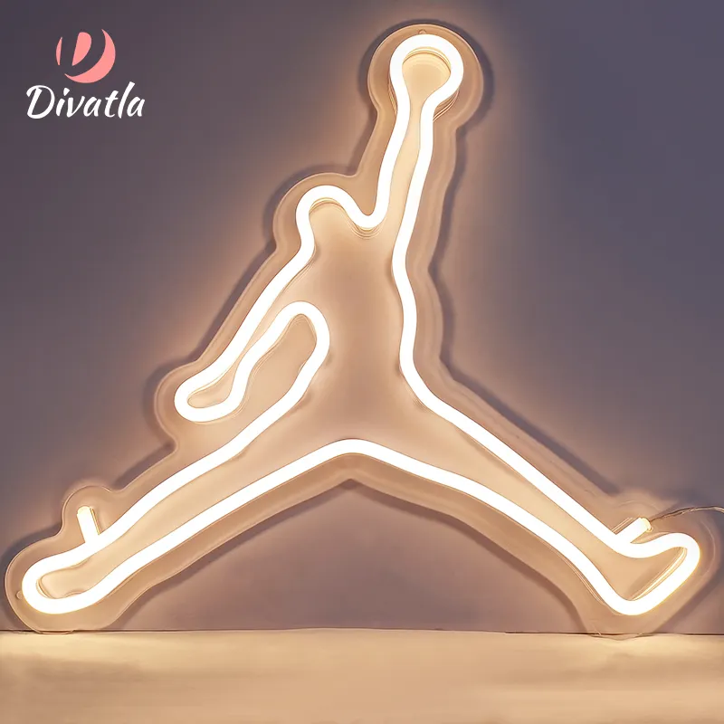 Neon Lights de basket-ball logo commercial personnalisé pour la décoration de la chambre à coucher enseigne LED cadeau pour jeunes fans de basket-ball