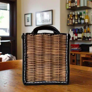 OEM şık çanta doğal Rattan yapılır ve güzel tasarlanmış bir parti çantası için doğal bir deri kayış ile kombine - Product Image 1