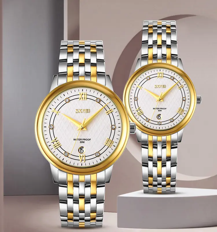 Skmei 9272 China Factory Custom Logo Couple Fashion Quartz Wrist Watch Cheap Prices Lover Brand Hand Watch