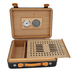 Large Capacity Cigar HumidorWooden Mat Portable <strong>Humidor</strong> Handcrafted Cedar Wooden HumidorsCigar AccessoriesSecure Clasps - Product Image 2