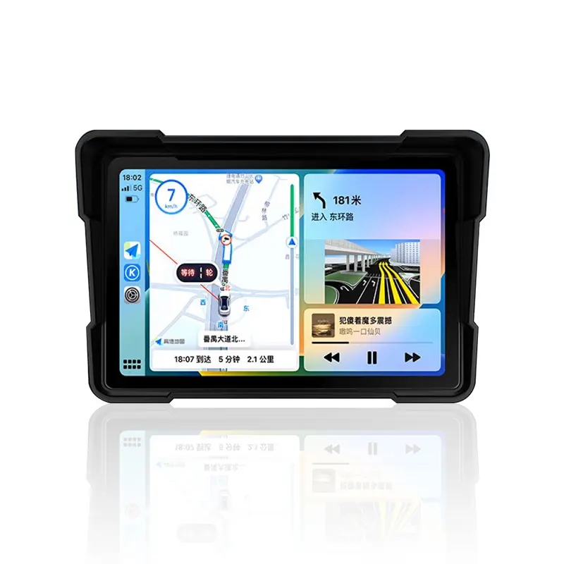 ihuella 5 zoll display wasserdicht motorrad tachometer android auto touchscreen gps navigator system carplay radio