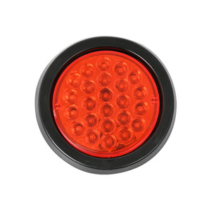 Waterproof Truck <strong>Led</strong> Taillight No- Plug Plain <strong>24</strong> <strong>LED</strong> 5.5 Inch <strong>Led</strong> Tail Lamp Amber Red Clear Round with Rubber Grommet