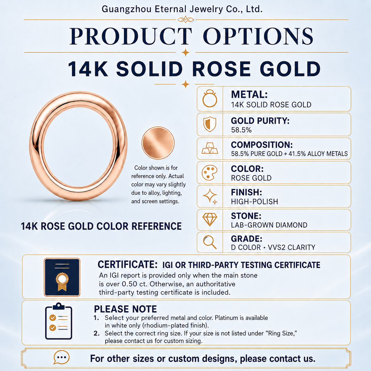 Oro Rosa Massiccio 14K