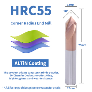 HANDERK 2/3/4 Flutes <strong>Chamfering</strong> <strong>End</strong> <strong>Mill</strong> 60 90 120 Degree V Groove Router Bit for CNC Tool