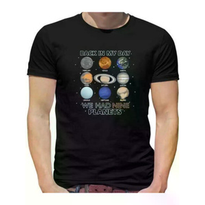 DB back My Day เสื้อยืดสำหรับผู้ชาย9ดาวเคราะห์250gsm การออกแบบดาราศาสตร์ตลกๆลายกราฟิกของดาวพลูโตพิมพ์ซิลค์สกรีนลายเนื้อแข็ง - Product Image 1
