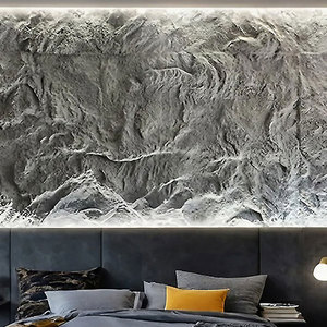 Hoch durchlässige schwarze GFK-Kunststein-Wand platte Moderne architekto nische Dekoration mit 3D-Modelldesign Große Platten form - Product Image 2