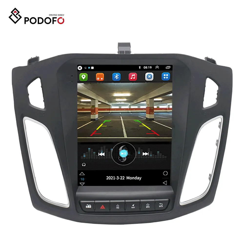 Podofo 9.7 بوصة 2 Din اندرويد راديو سيارة ستيريو 1+32/2+64 جيجا بايت راديو السيارات GPS واي فاي BT FM RDS شاشة رأسية لفورد فوكس 2012-2018