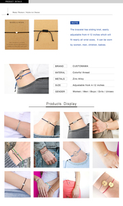 7 şanslı düğüm nazar siyah kırmızı dize Pinky yemin söz çift bilezikleri bir dilek kartı türk nazar bilezik yapmak - Product Image 6