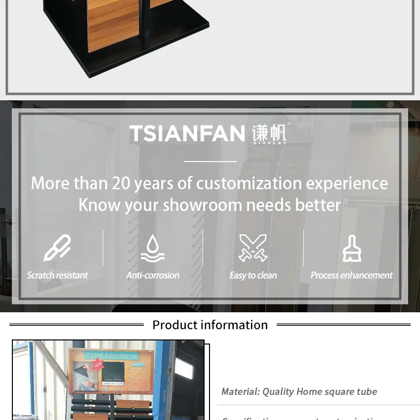 Custom Floor Showroom Sample Holder Display Rack Laminate Stone Floor Stand Parquet Ceramic Tile Hanging Wooden Floor With Stand