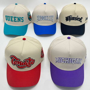OEM Baseball Caps Custom Logo Embroidery Curved Brim a Frame Baseball Hat <strong>5</strong> <strong>Panel</strong> Structured <strong>Two</strong> <strong>Tone</strong> Baseball Cap - Product Image 3