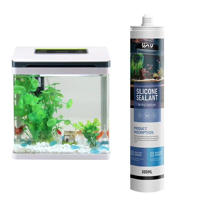 Scellant au silicone Kingwit No Slump pour verre d'aquarium, mastic en silicone transparent pour verre d'aquarium acétique incolore