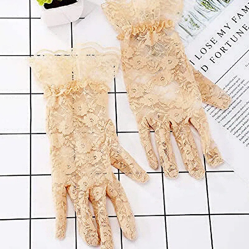 Elegant Short Gloves Courtesy Summer Gloves For Wedding Dinner Parties Ladies Lace Gloves