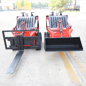 משלוח חינם קטן skid stier בחזית מעמיס עם דלי skidsteer מיני עם מצורף מזלג דלי מצורף