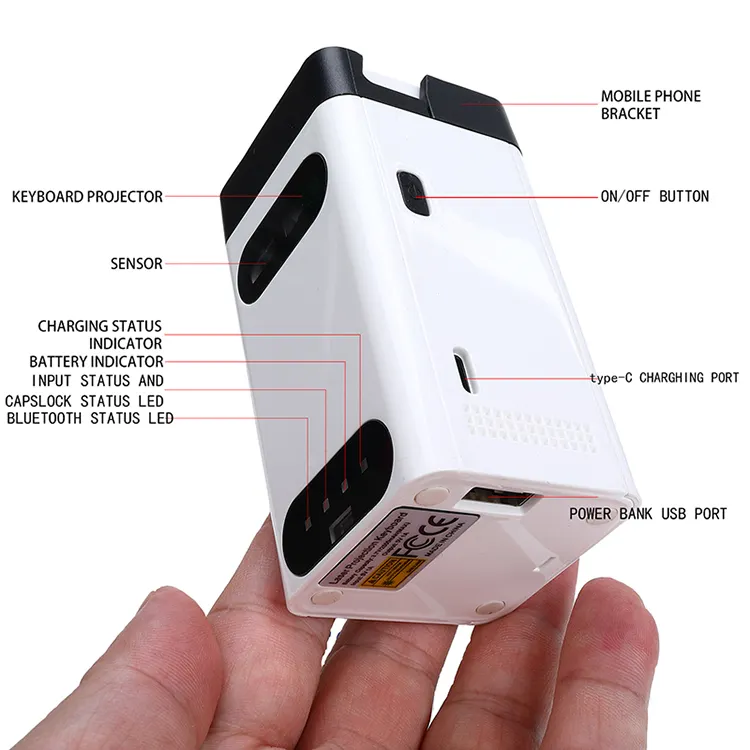 Clavier Laser virtuel avec fonction souris, projecteur Laser, sans fil, pour téléphone, ordinateur portable, Iphone Pad, ordinateur portable